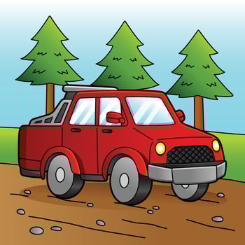 Off Road Truck Cartoon Colored Illustration vector