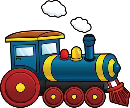 Steam Locomotive Cartoon Clipart Illustration vector