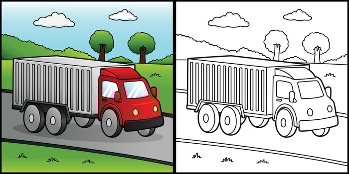 Truck Coloring Page Vehicle Illustration vector