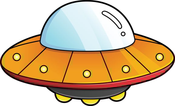 UFO Cartoon Colored Clipart Illustration vector