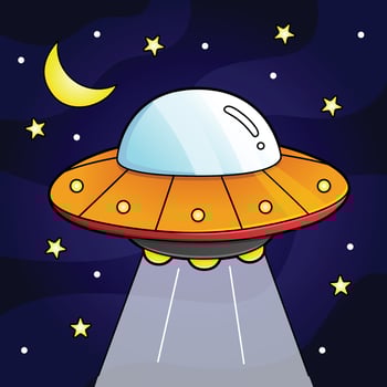 UFO Cartoon Colored Vehicle Illustration vector