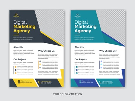 Digital marketing business flyer template design, business brochure template vector