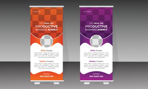 Business roll up banner design template vector