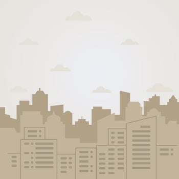 Vector flat illustration of city landscape. Vector flat illustration of city landscape. Sillhouette of city skyline