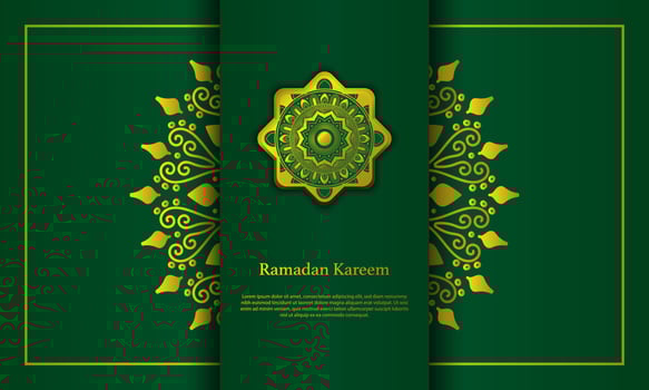 Vector graphic of Ramadan Kareem with Golden Moon and blue background. Fit for greeting card, wallpaper and other.