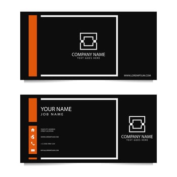 Business Card Template with Black Background. Vector illustration