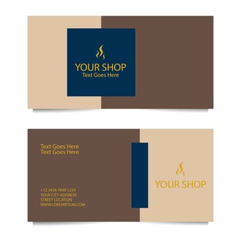 Business Card Template with Brown Background. Vector illustration