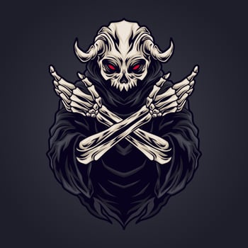 Grim reaper skull vector