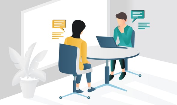 Isometric style illustration discussion of success and life journey vector