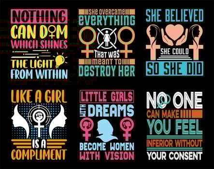 International Women's Day T-shirt Design Bundle Package vector