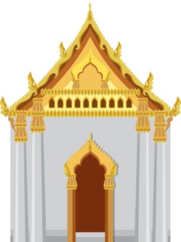 Thai temple design on white background vector