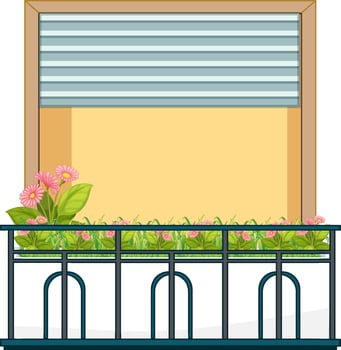 Balcony of apartment building facade vector