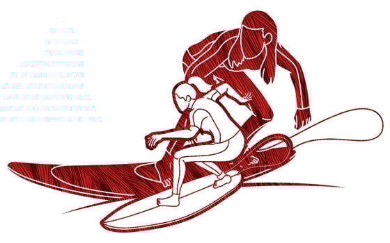 Surfer Surfing Sport Graphic Vector