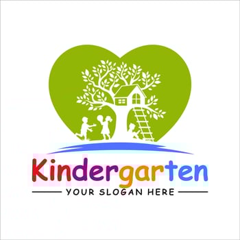 Kindergarten Logo Design Vector Template