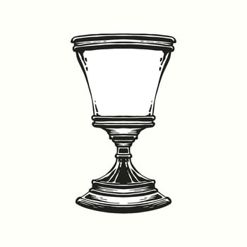 Illustration chalice hand drawing vintage vector