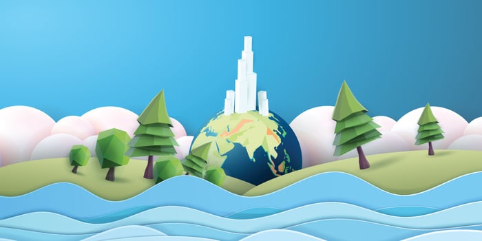 world and city green tree nature landscape outdoor vector eco concept