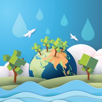 world and city green tree nature landscape outdoor vector eco concept