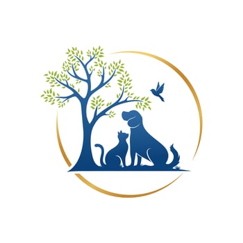 Animal Pet Logo Design Vector Template and card