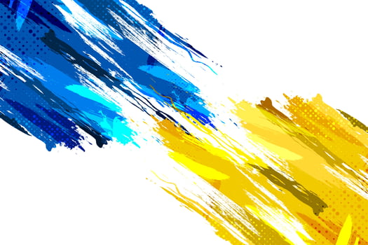 Ukraine Background with Brush Style and Halftone Effect. Ukraine Flag with Grunge and Brush Concept Isolated on White Background vector