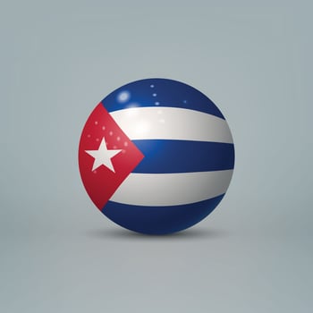3d realistic glossy plastic ball or sphere with flag of Cuba vector