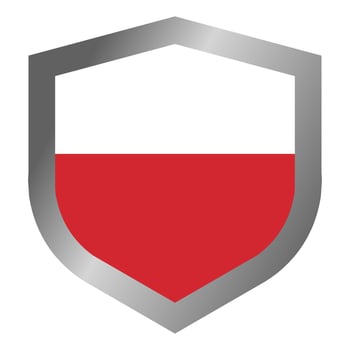Polish flag shield vector