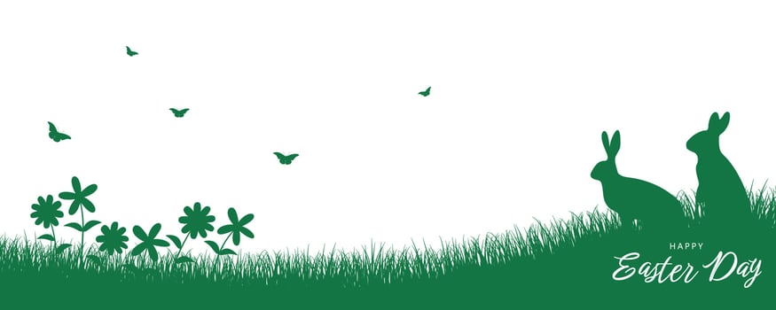 Happy easter banner in flat design vector