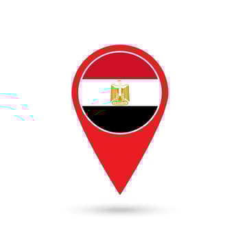 Map pointer with contry Egypt. Egypt flag. Vector illustration.
