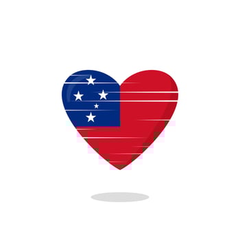 Samoa flag shaped love illustration vector