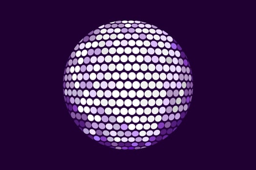 Modern disco ball made of bright dots. vector illustration