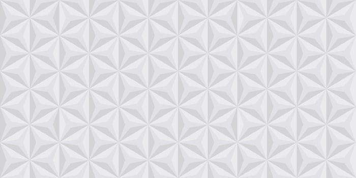 Triangle Geometric White 3D Background. Polygon Shape Pattern Backdrop. Grey Mosaic Geometry Pattern. Triangular Creative Template. Abstract Modern Wallpaper Design. Vector Illustration.