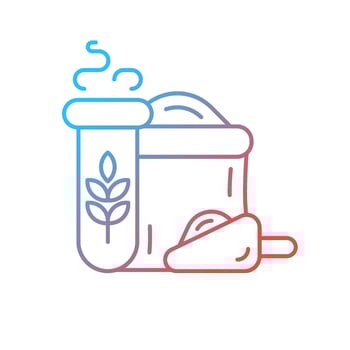 Wheat and flour quality test gradient linear vector icon. Flour milling industry production control. Cereals analysis. Thin line color symbol. Modern style pictogram. Vector isolated outline drawing