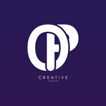 Initial OP letter logo template in blue and white design for business and corporate identity vector