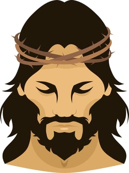 Christ with crown of thorns vector