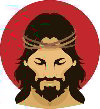 Jesus with crown of thorns vector