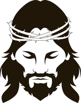 Jesus Christ with a crown of thorns vector
