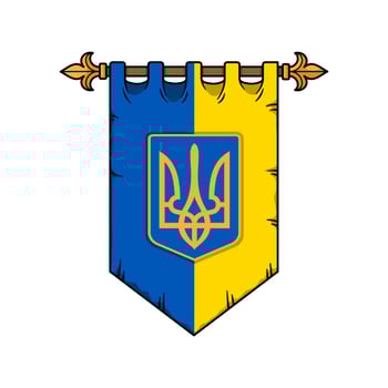 Medievel Flag Of Ukraine With Symbol vector