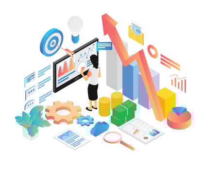 Isometric style website development illustration vector