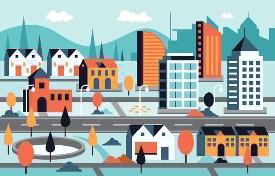 Flat City Landscape Background vector