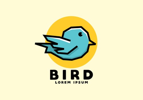 Stiff art style of little bird vector