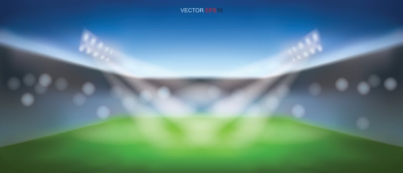 Football field or soccer field stadium background. Vector. vector