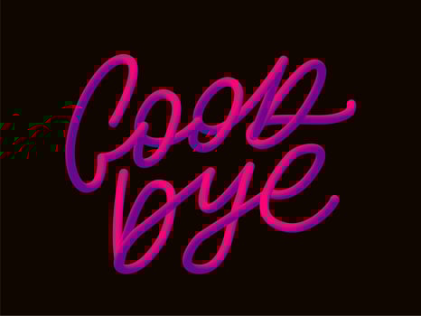 Good bye calligraphic lettering on yellow blot vector