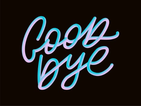 Good bye calligraphic lettering on yellow blot vector