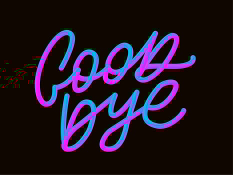 Good bye calligraphic lettering on yellow blot vector