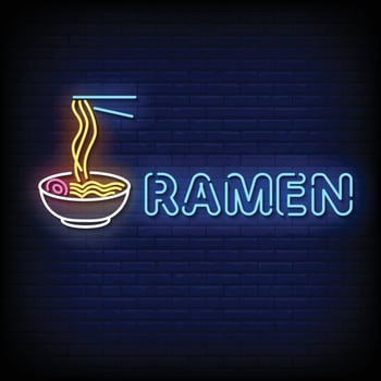 Ramen Neon Signs Style Text Vector