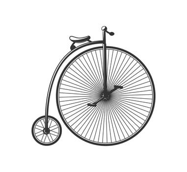Vintage bike silhouette isolated on white background vector