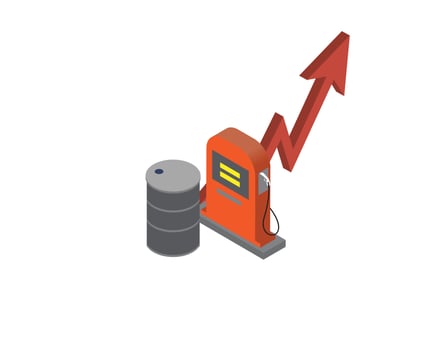 high oil price with higher price per barrel vector