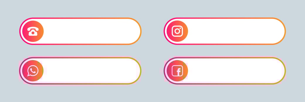 Popular social media and contact lower third icon set. vector