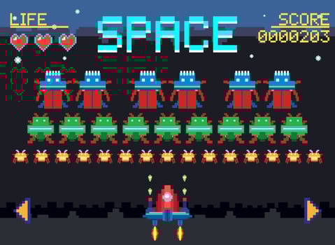 Space game user interface template vector