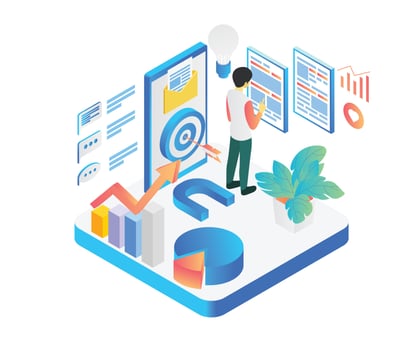 Isometric style website development illustration vector