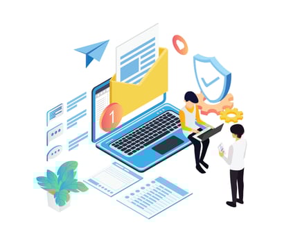 Isometric style website development illustration vector